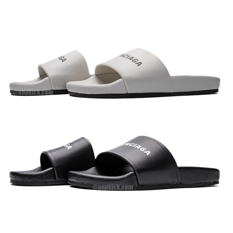 Balenciaga Slippers Dames For Men Women All Black White 506347 Wal00 9061 (0) - www.kitistry.com