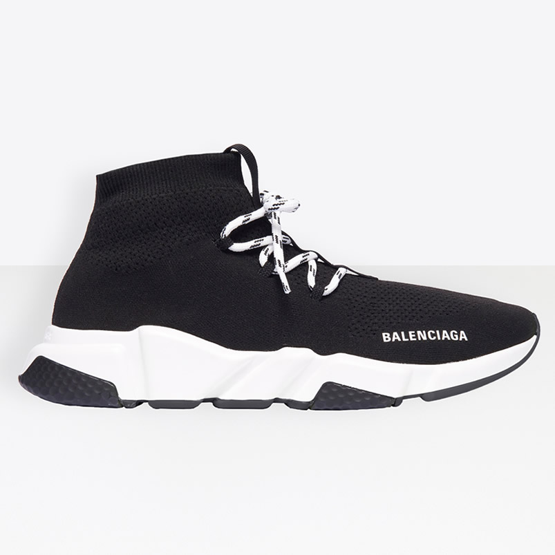 Balenciaga Speed Lace Up Sneaker Black White (1) - www.kitistry.com Balenciaga Speed Lace Up Sneaker Black White (1) - www.kitistry.com