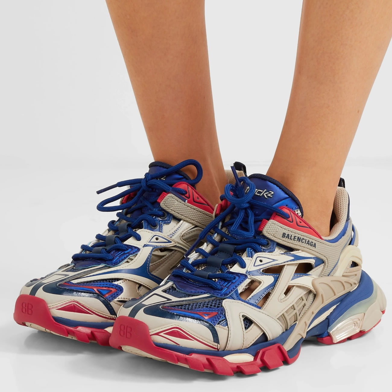 Balenciaga Track 2 Logo Detailed Mesh Rubber Sneakers Grey Blue Red (3) - www.kitistry.com Balenciaga Track 2 Logo Detailed Mesh Rubber Sneakers Grey Blue Red (3) - www.kitistry.com