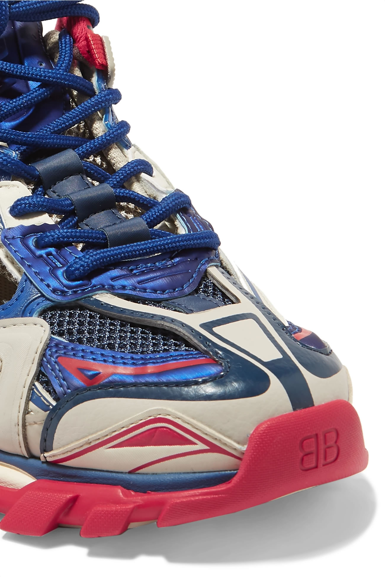 Balenciaga Track 2 Logo Detailed Mesh Rubber Sneakers Grey Blue Red (4) - www.kitistry.com Balenciaga Track 2 Logo Detailed Mesh Rubber Sneakers Grey Blue Red (4) - www.kitistry.com