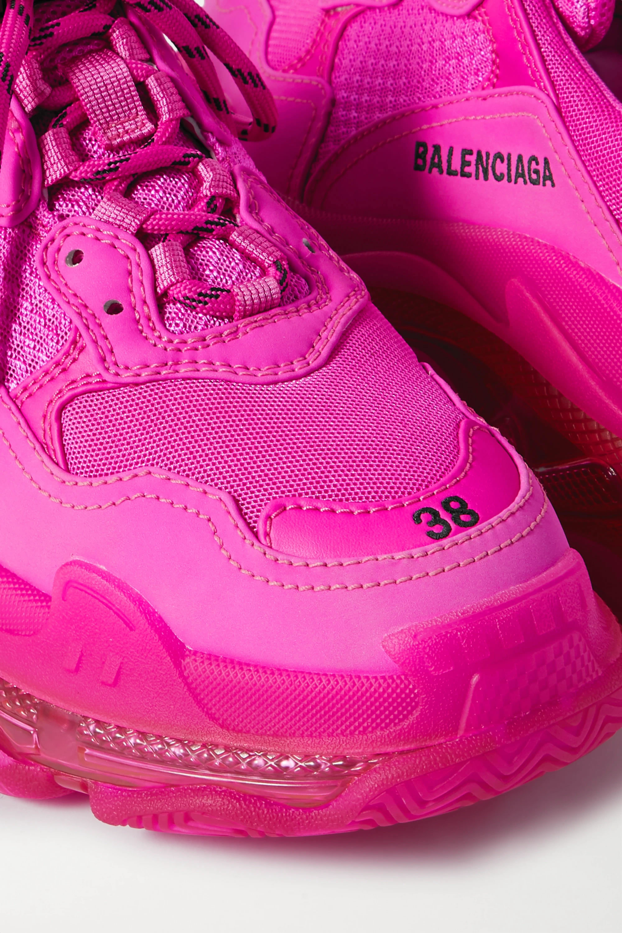 Balenciaga Triple S Pink Clear Sole Logo Embroidered Foam Mesh Sneakers (3) - www.kitistry.com Balenciaga Triple S Pink Clear Sole Logo Embroidered Foam Mesh Sneakers (3) - www.kitistry.com