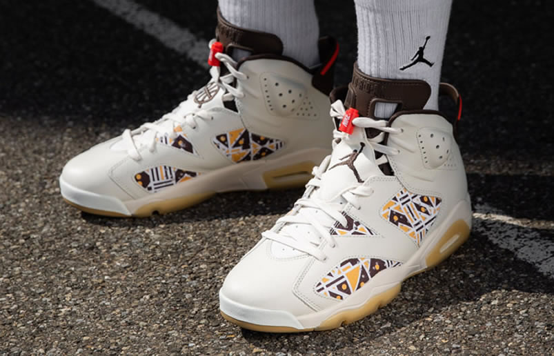 Air Jordan 6 Retro Quai 54 2020 Sail Baroque Brown On Feet Cz4152 100 (2) - www.kitistry.com