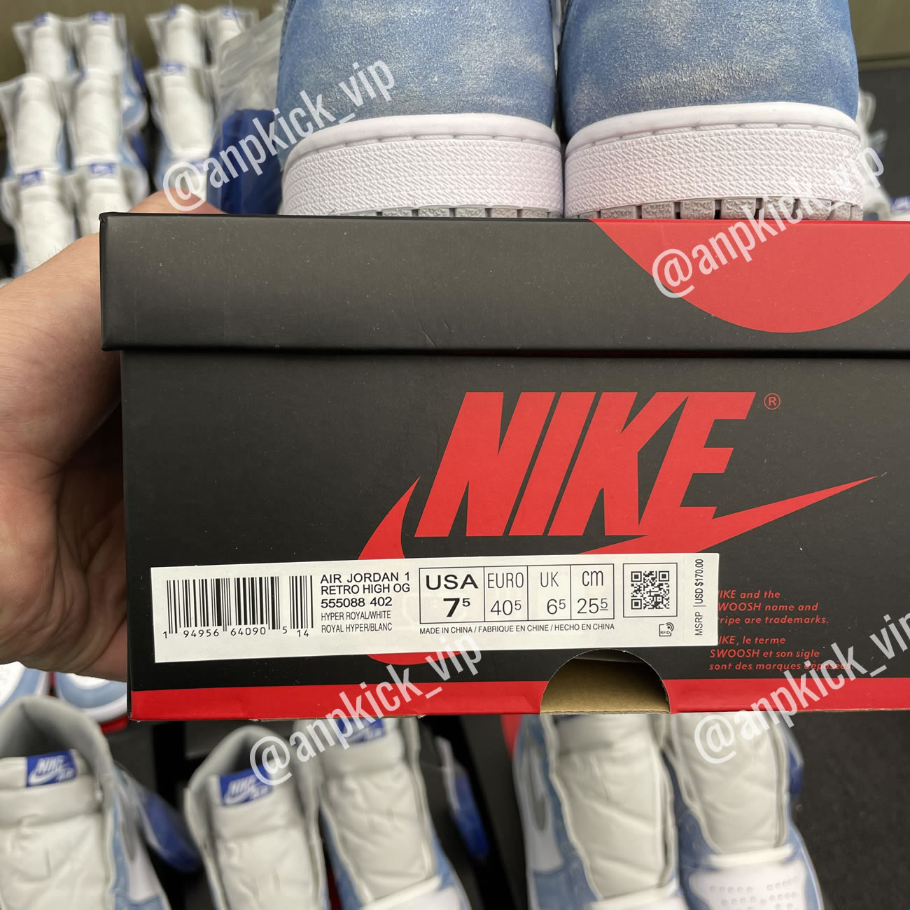 Air Jordan 1 Retro High Og Hyper Royal Anpkick Mens 555088 402 Gs 575441 402 (9) - www.kitistry.com