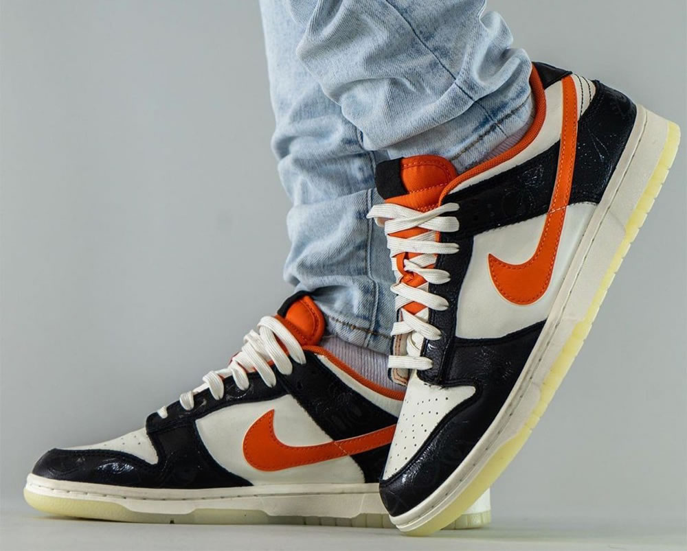 Nike Dunk Low Halloween Sail Starfish Black Dd3357 100 On Feet (2) - www.kitistry.com