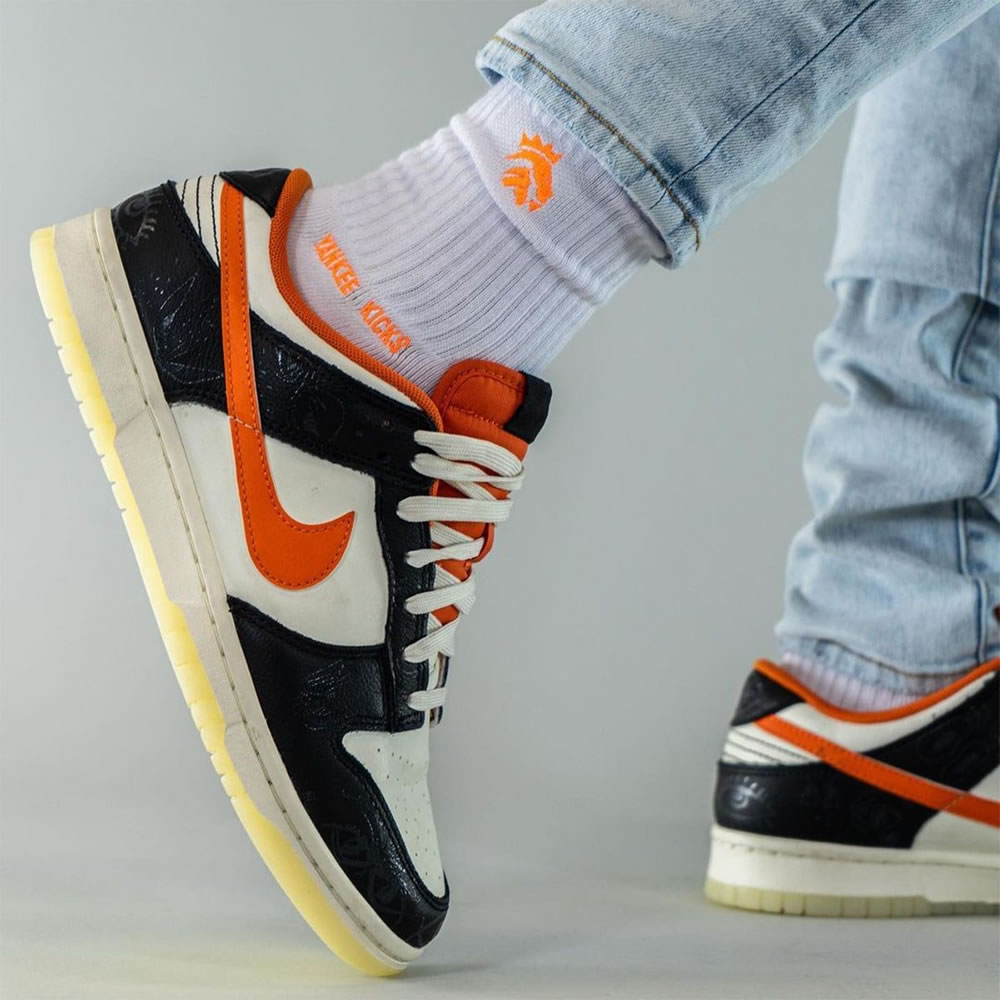 Nike Dunk Low Halloween Sail Starfish Black Dd3357 100 On Feet (5) - www.kitistry.com