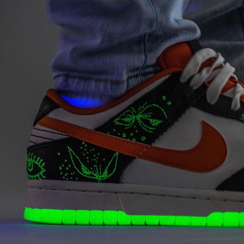 Nike Dunk Low Halloween Sail Starfish Black Dd3357 100 On Feet (9) - www.kitistry.com