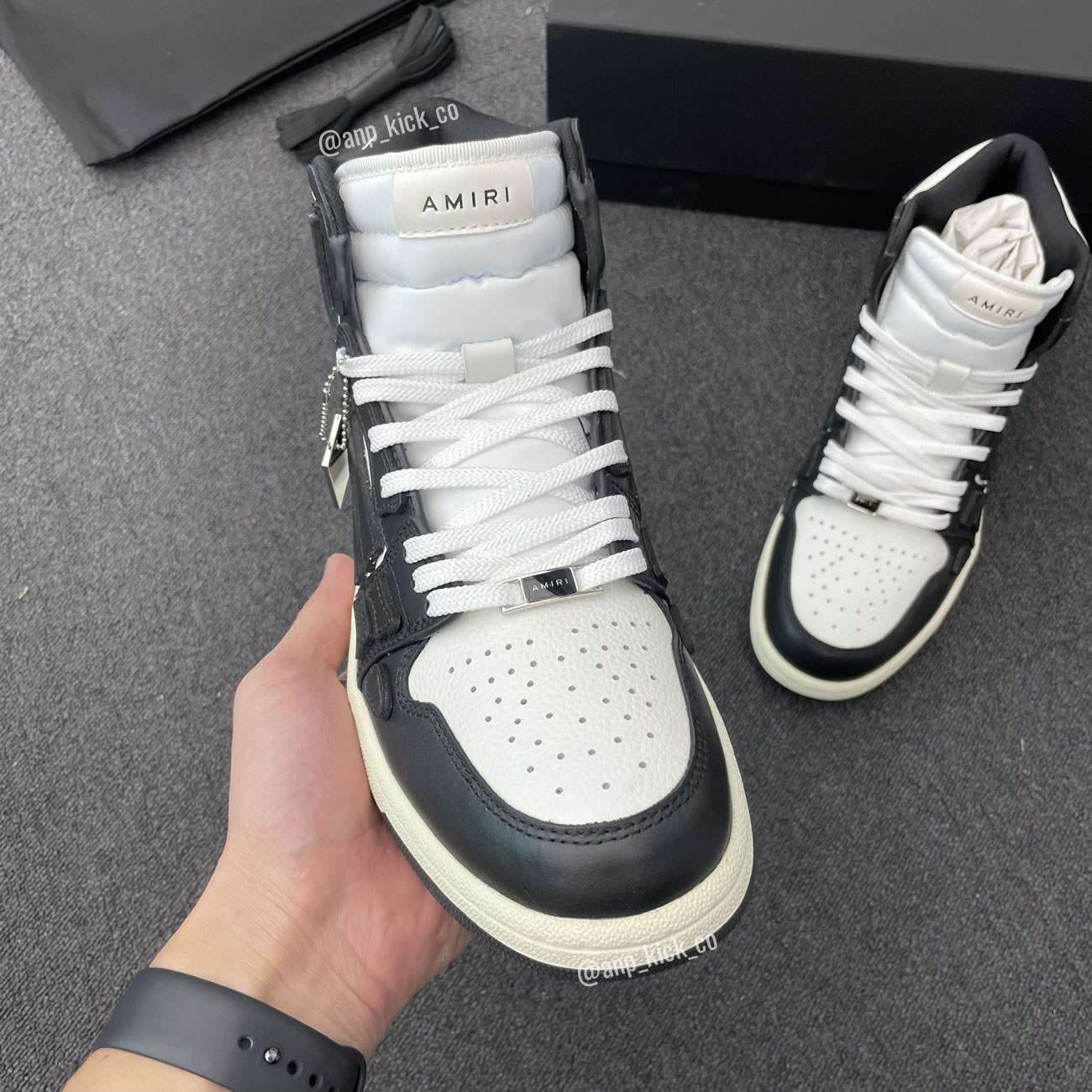 A M I R I Skel Top High Leather Sneakers Black White Anpkick Mfs002 004 (5) - www.kitistry.com A M I R I Skel Top High Leather Sneakers Black White Anpkick Mfs002 004 (5) - www.kitistry.com