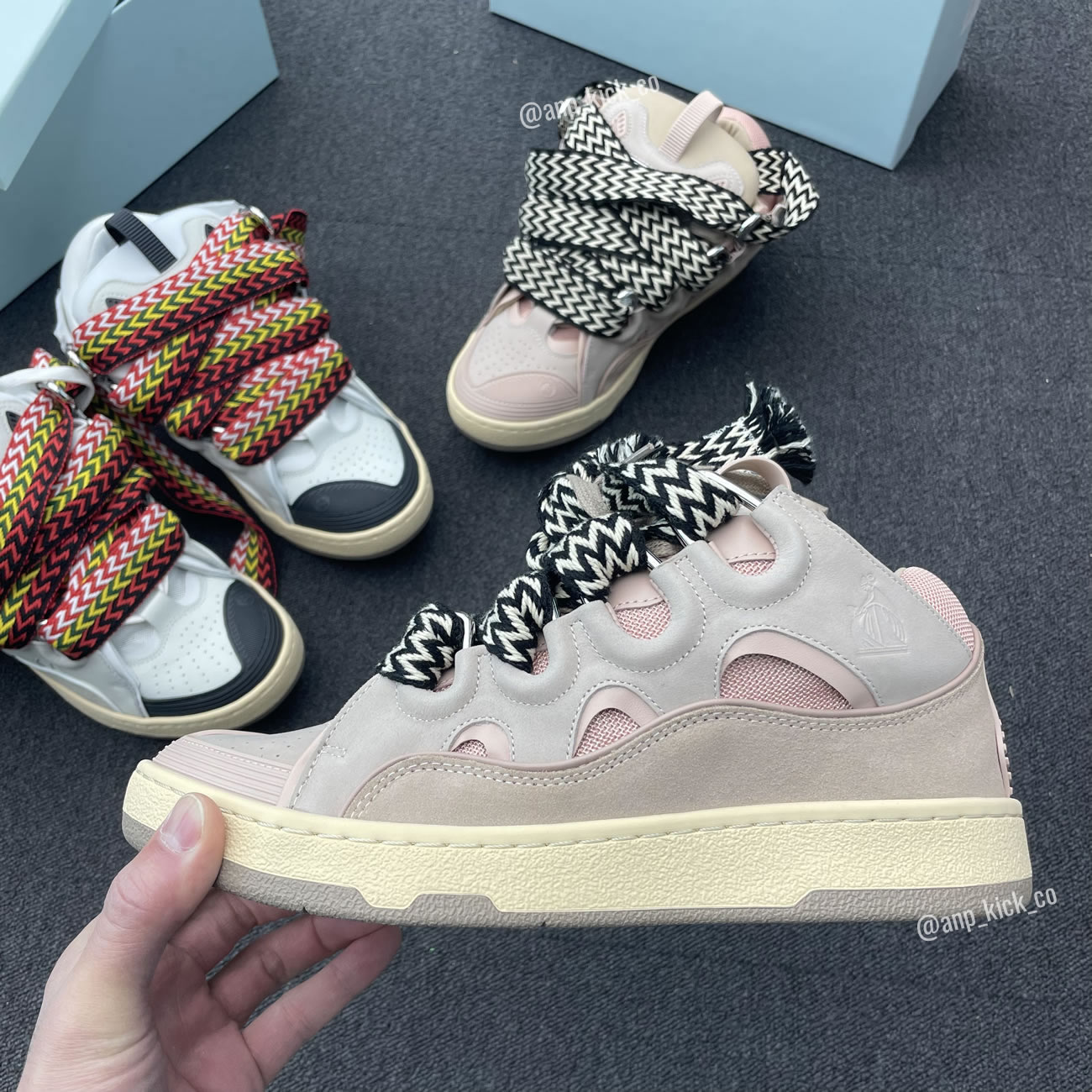 L A N V I N Leather Curb Sneakers Pink Anpkick Drag A2051 (2) - www.kitistry.com L A N V I N Leather Curb Sneakers Pink Anpkick Drag A2051 (2) - www.kitistry.com