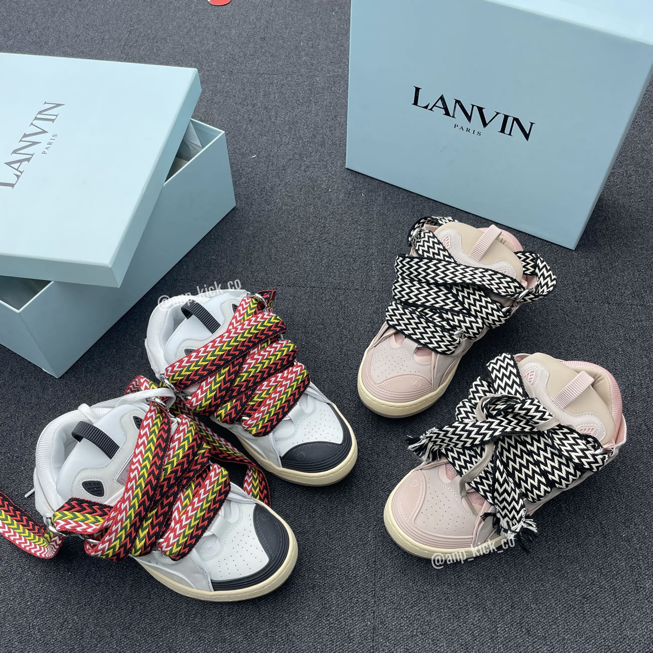 L A N V I N Leather Curb Sneakers White Anpkick Drag A20 (14) - www.kitistry.com