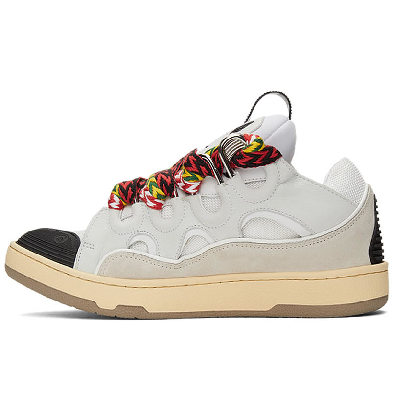 L A N V I N Leather Curb Sneakers White Drag A20 (1) - www.kitistry.com