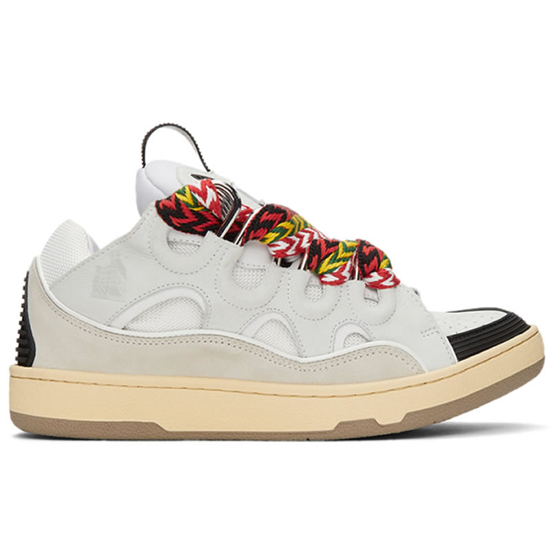 L A N V I N Leather Curb Sneakers White Drag A20 (2) - www.kitistry.com