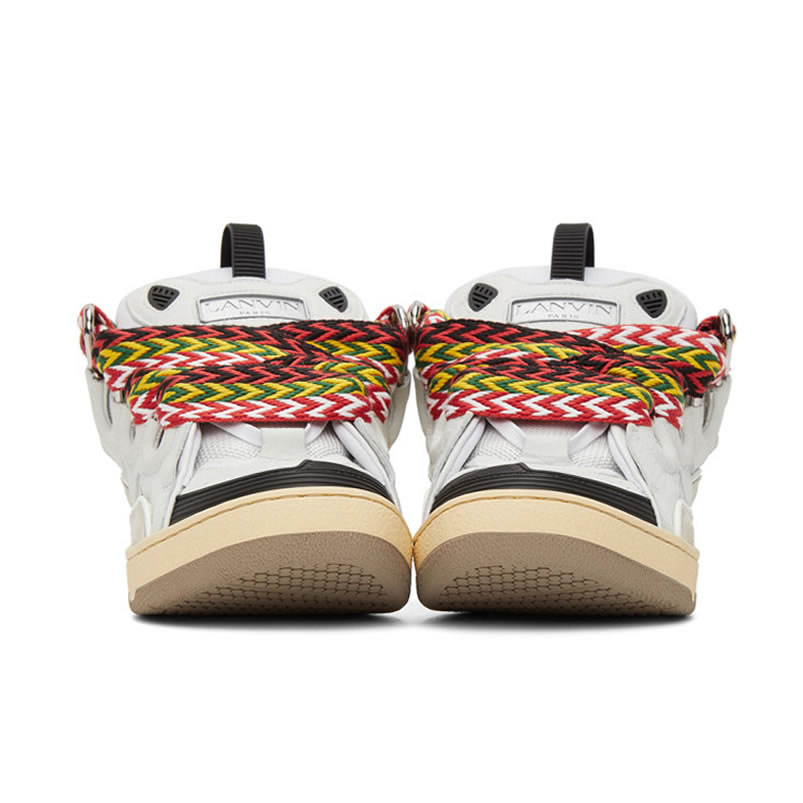 L A N V I N Leather Curb Sneakers White Drag A20 (3) - www.kitistry.com
