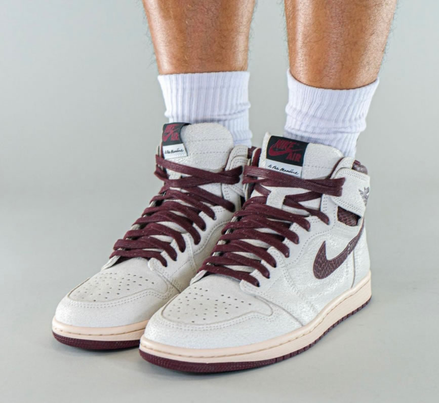 A Ma Maniere Air Jordan 1 High Og Sail And Burgundy Do7097 100 On Feet (1) - www.kitistry.com