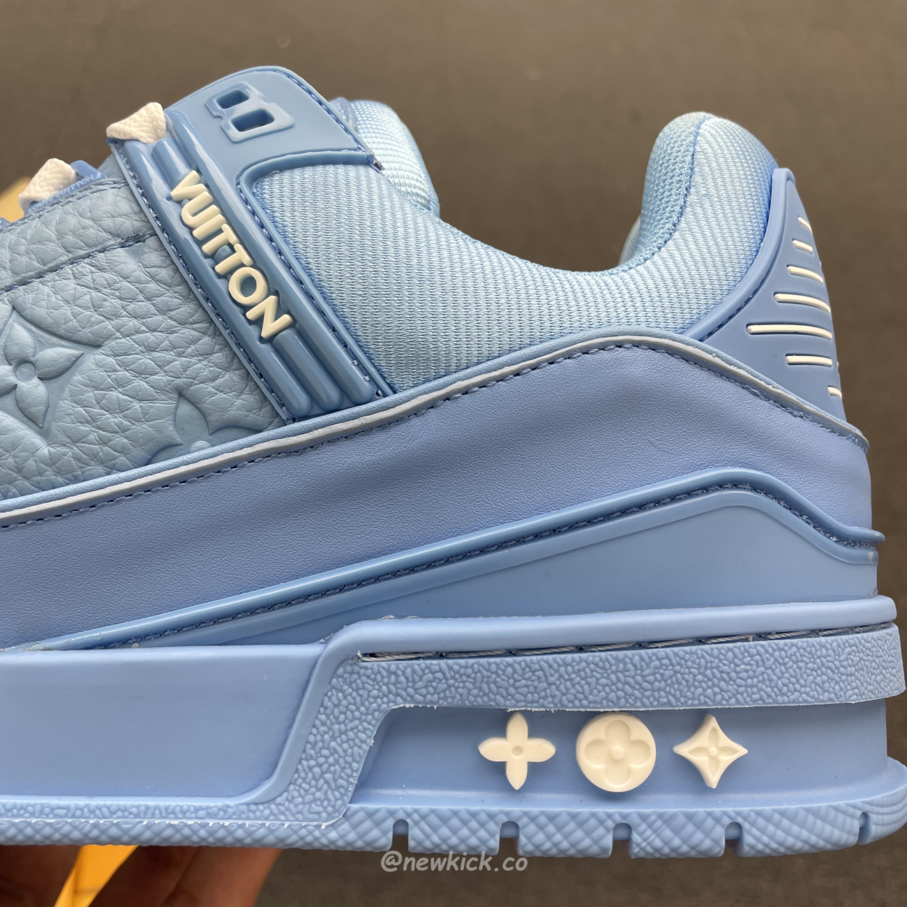 Louis Vuitton Trainer Blue Embossed Monogram (9) - www.kitistry.com