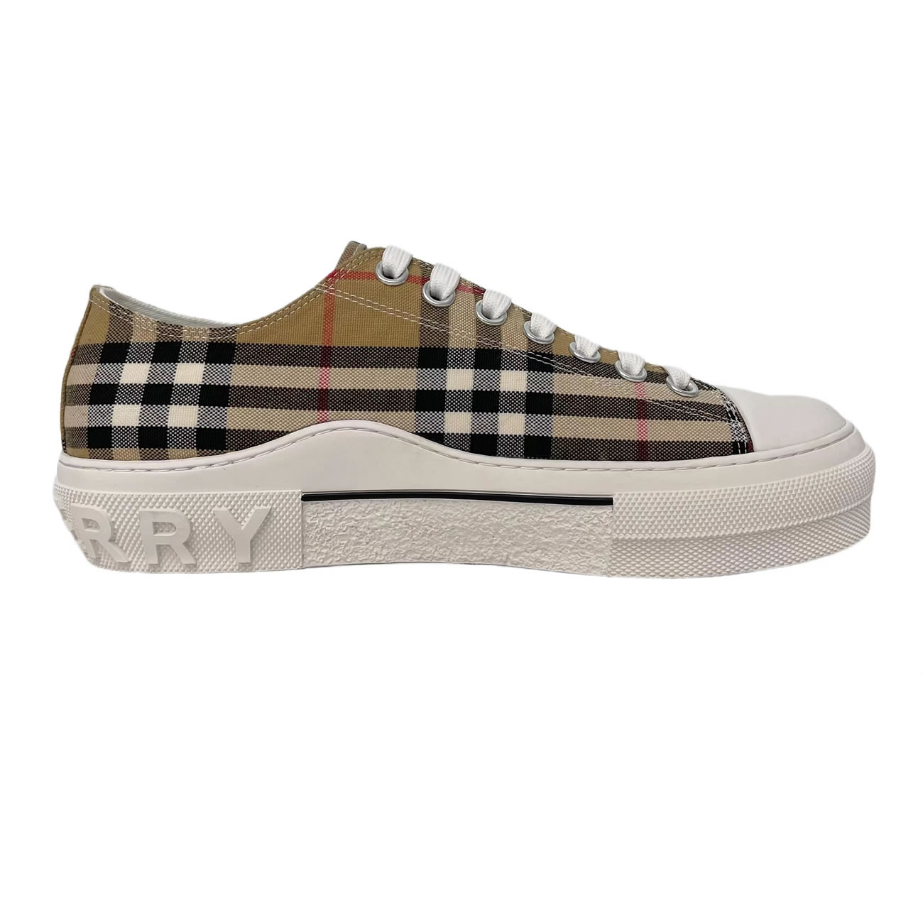 Burberry Vintage Check Cotton Sneakers Archive Beige White W 80505061 (11) - www.kitistry.com Burberry Vintage Check Cotton Sneakers Archive Beige White W 80505061 (11) - www.kitistry.com