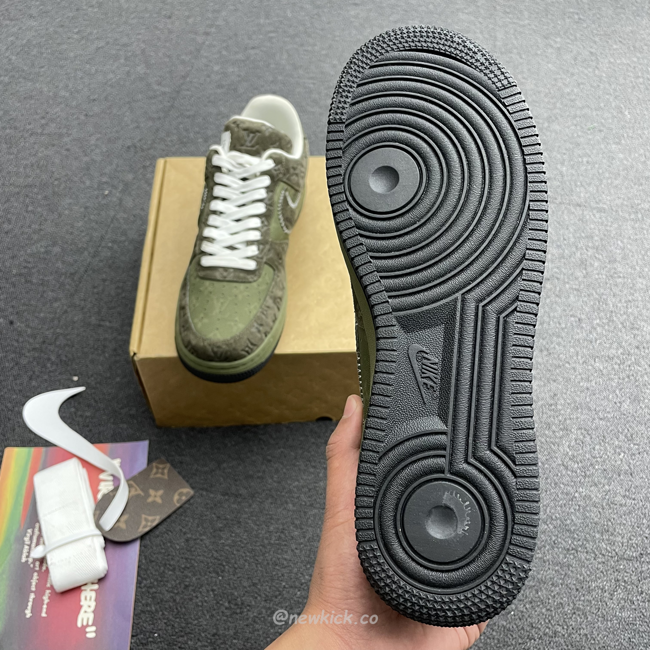 Lv X Nike Air Force 1 Low Green (2) - www.kitistry.com