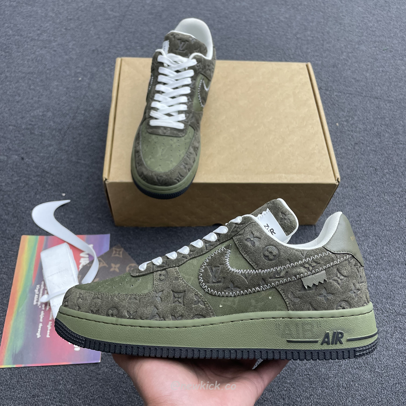 Lv X Nike Air Force 1 Low Green (8) - www.kitistry.com