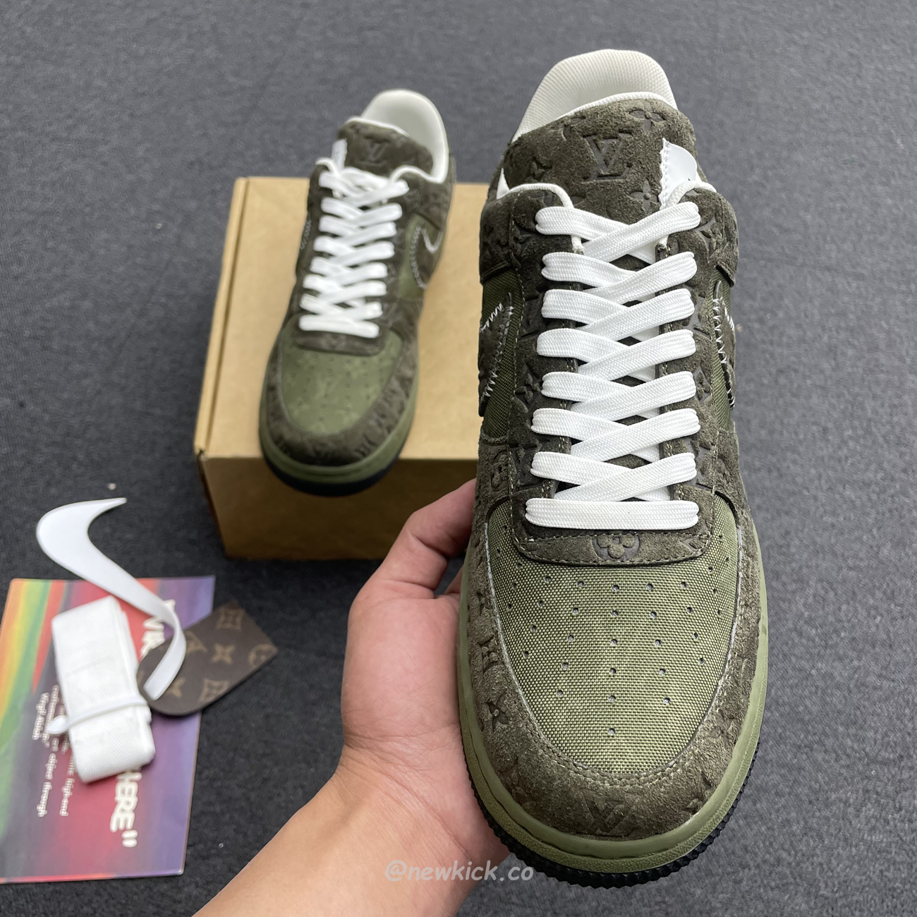 Lv X Nike Air Force 1 Low Green (9) - www.kitistry.com