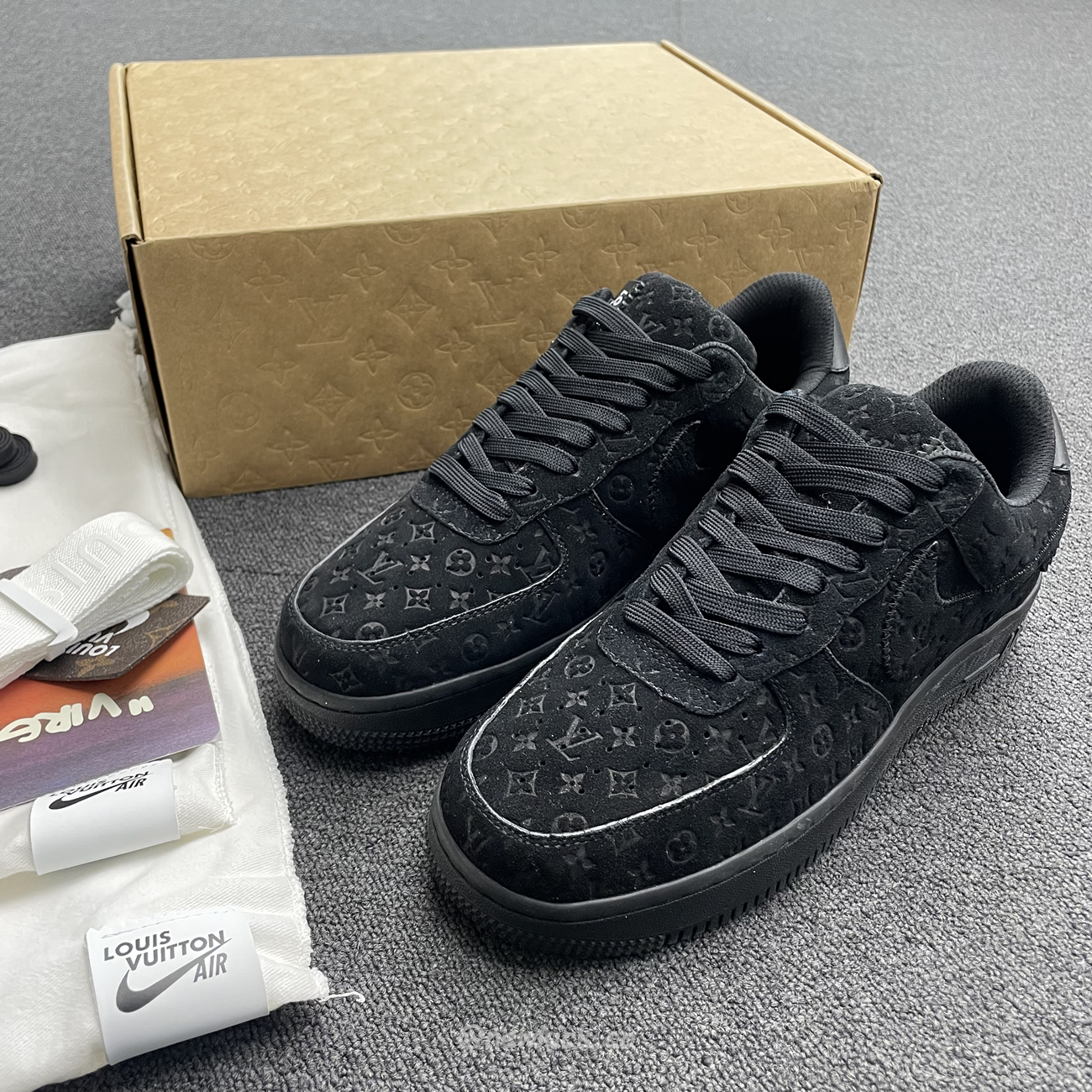 Louis Vuitton Nike Air Force 1 Low By Virgil Abloh Black (8) - www.kitistry.com