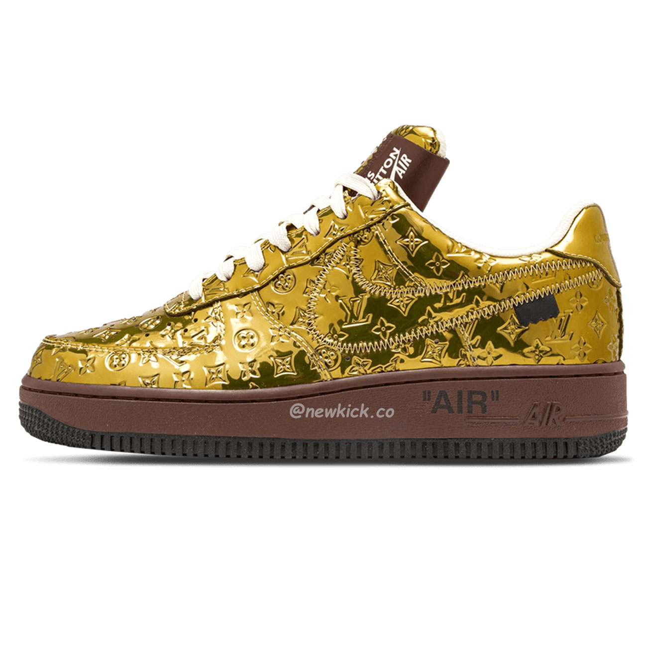 Louis Vuitton Nike Air Force 1 Low By Virgil Abloh Metallic Gold (1) - www.kitistry.com