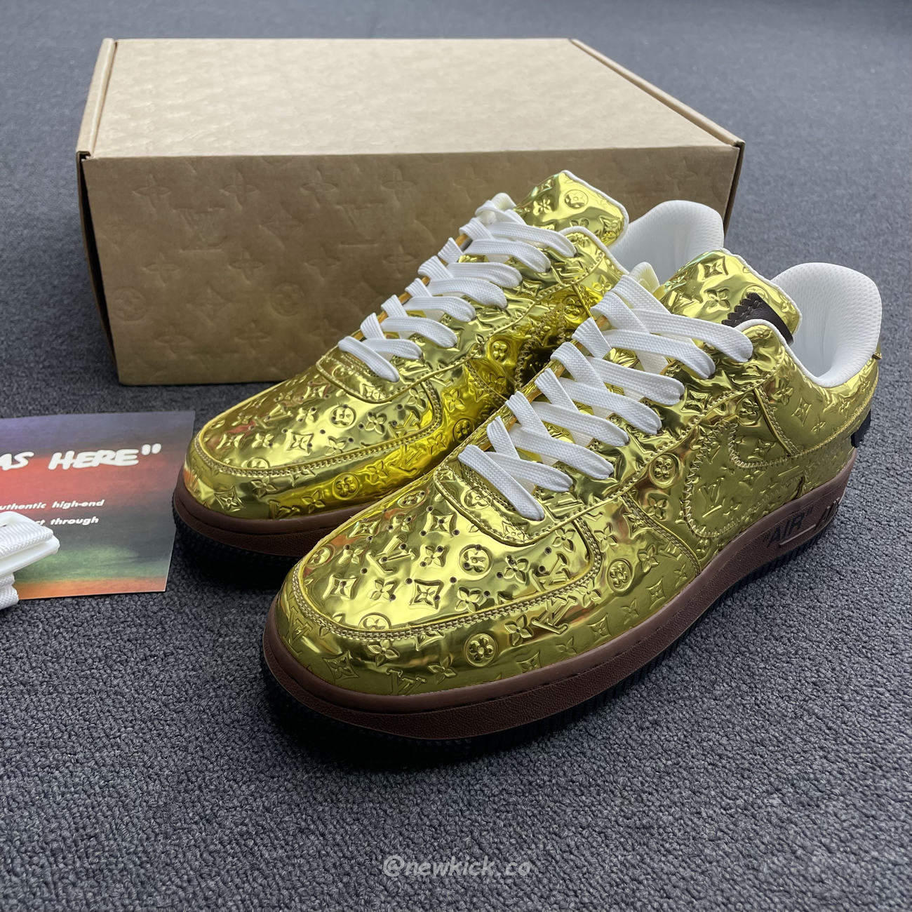 Louis Vuitton Nike Air Force 1 Low By Virgil Abloh Metallic Gold (10) - www.kitistry.com