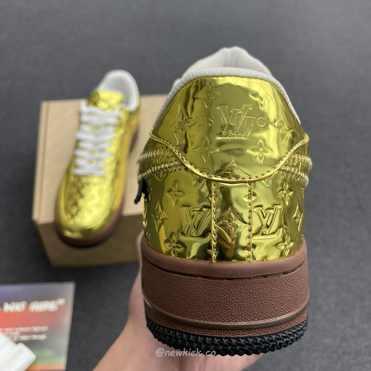 Louis Vuitton Nike Air Force 1 Low By Virgil Abloh Metallic Gold (11) - www.kitistry.com