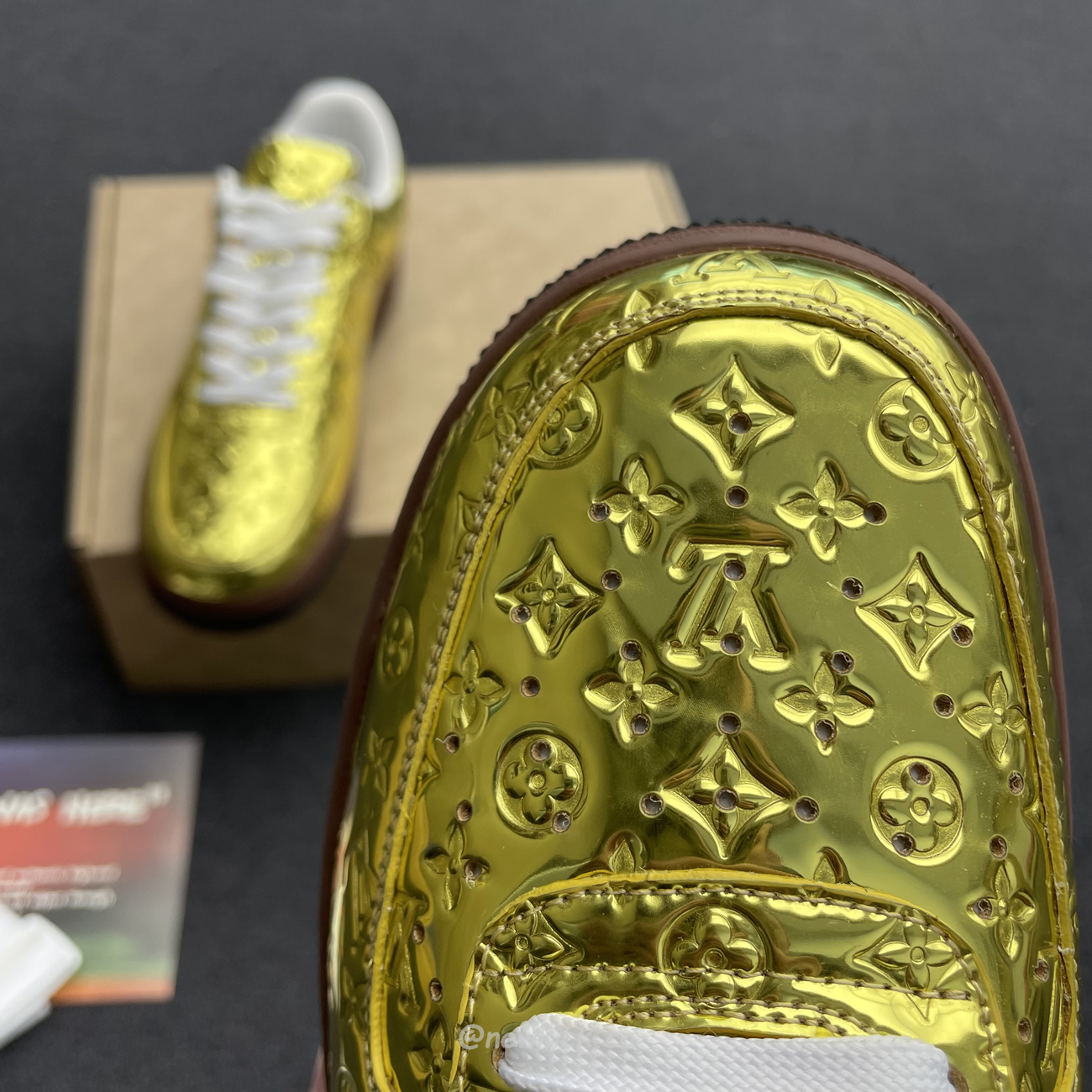 Louis Vuitton Nike Air Force 1 Low By Virgil Abloh Metallic Gold (3) - www.kitistry.com