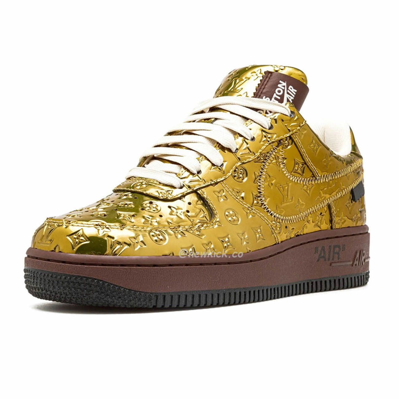 Louis Vuitton Nike Air Force 1 Low By Virgil Abloh Metallic Gold (7) - www.kitistry.com