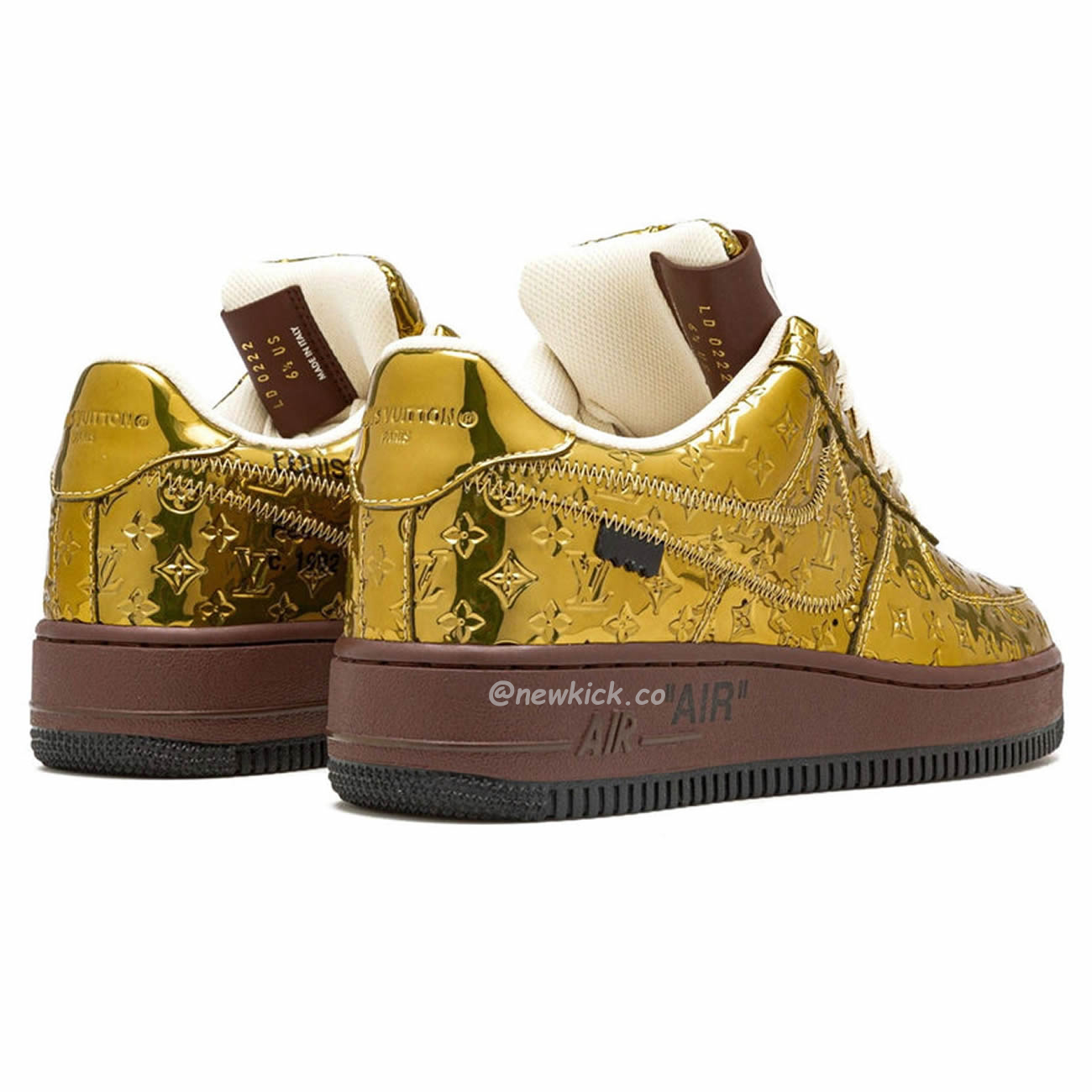 Louis Vuitton Nike Air Force 1 Low By Virgil Abloh Metallic Gold (8) - www.kitistry.com