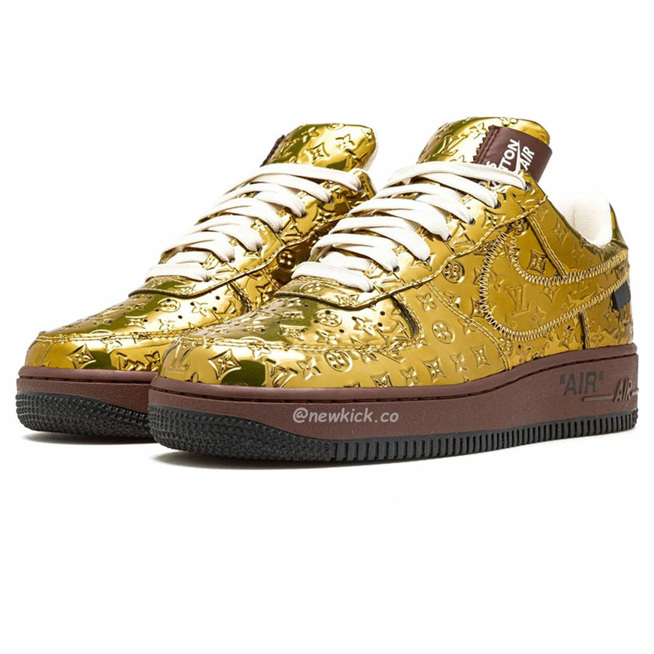 Louis Vuitton Nike Air Force 1 Low By Virgil Abloh Metallic Gold (9) - www.kitistry.com