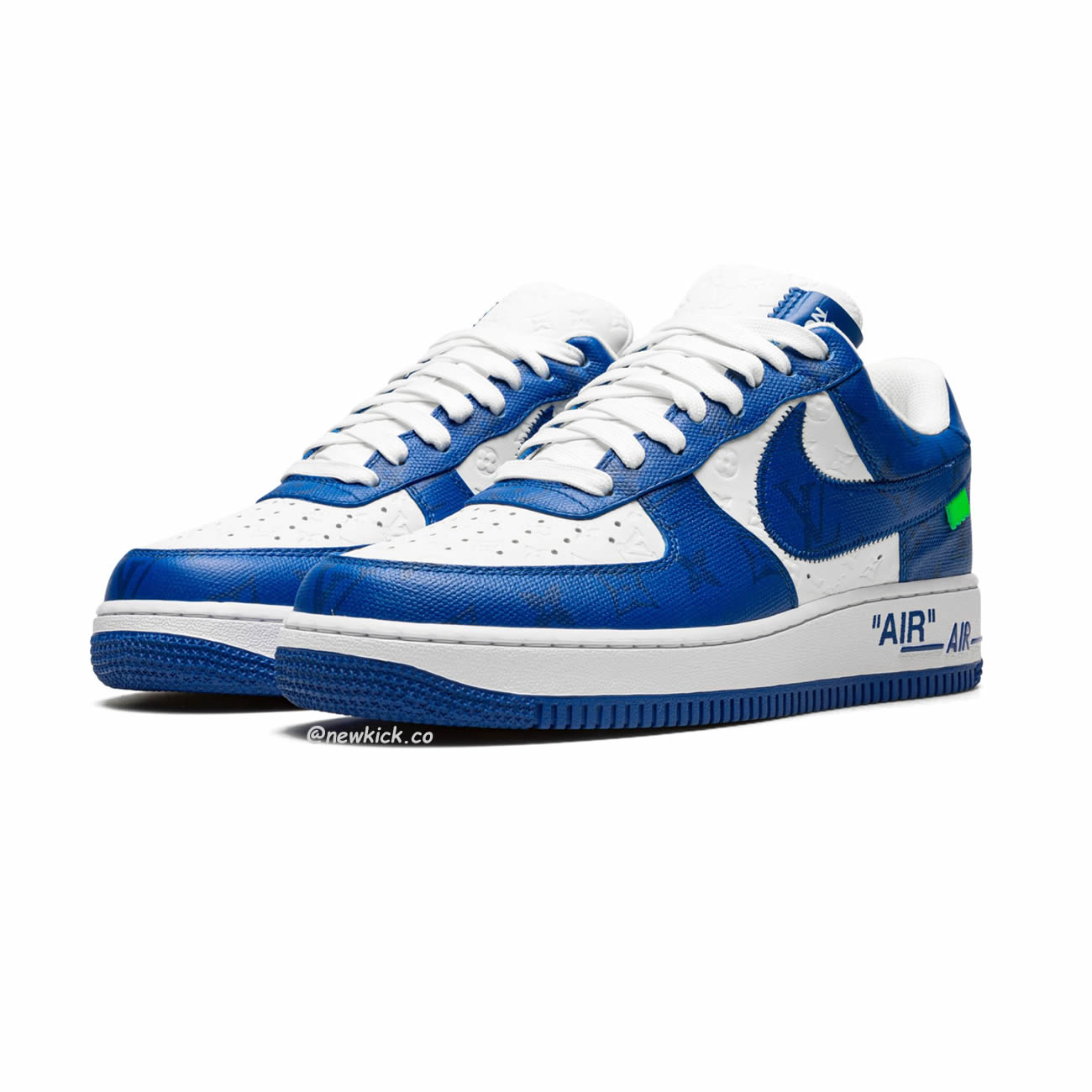 Louis Vuitton Nike Air Force 1 Low By Virgil Abloh White Green Royal (10) - www.kitistry.com
