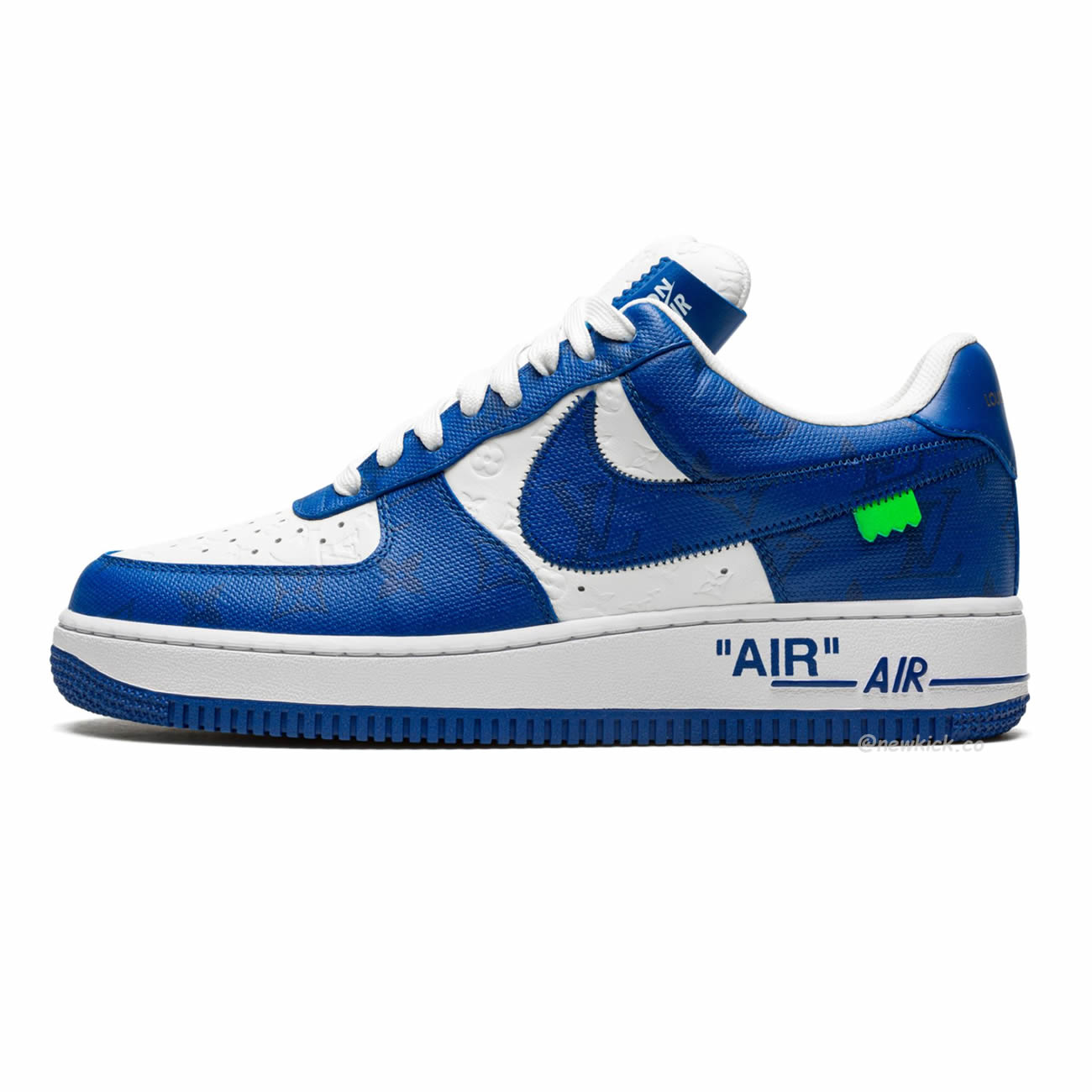 Louis Vuitton Nike Air Force 1 Low By Virgil Abloh White Green Royal (12) - www.kitistry.com
