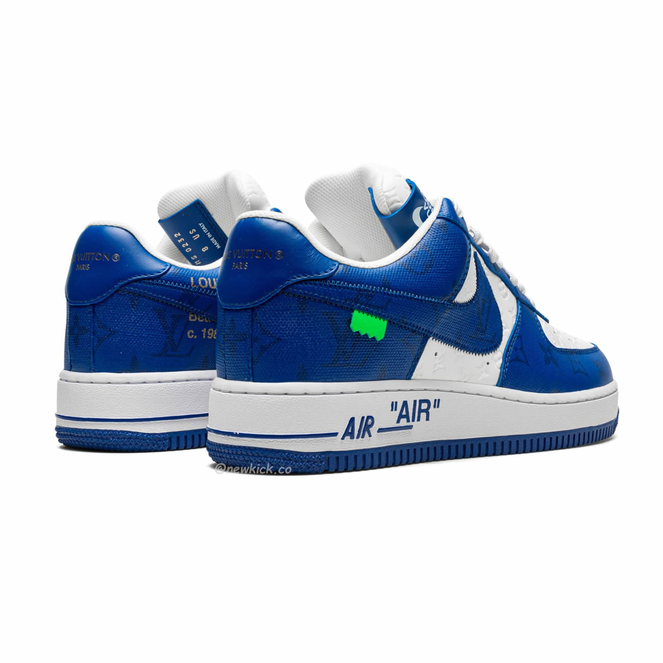 Louis Vuitton Nike Air Force 1 Low By Virgil Abloh White Green Royal (13) - www.kitistry.com