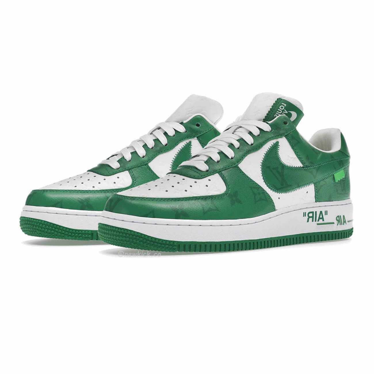 Louis Vuitton Nike Air Force 1 Low By Virgil Abloh White Green Royal (21) - www.kitistry.com