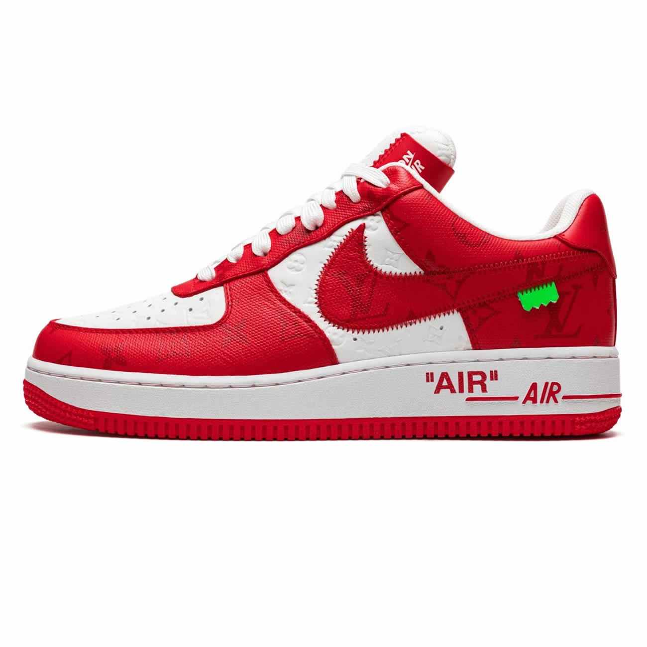 Louis Vuitton Nike Air Force 1 Low By Virgil Abloh White Green Royal (41) - www.kitistry.com