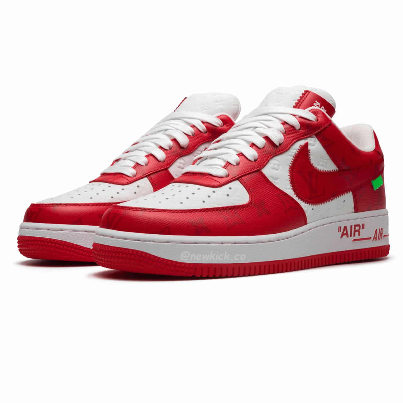 Louis Vuitton Nike Air Force 1 Low By Virgil Abloh White Green Royal (42) - www.kitistry.com