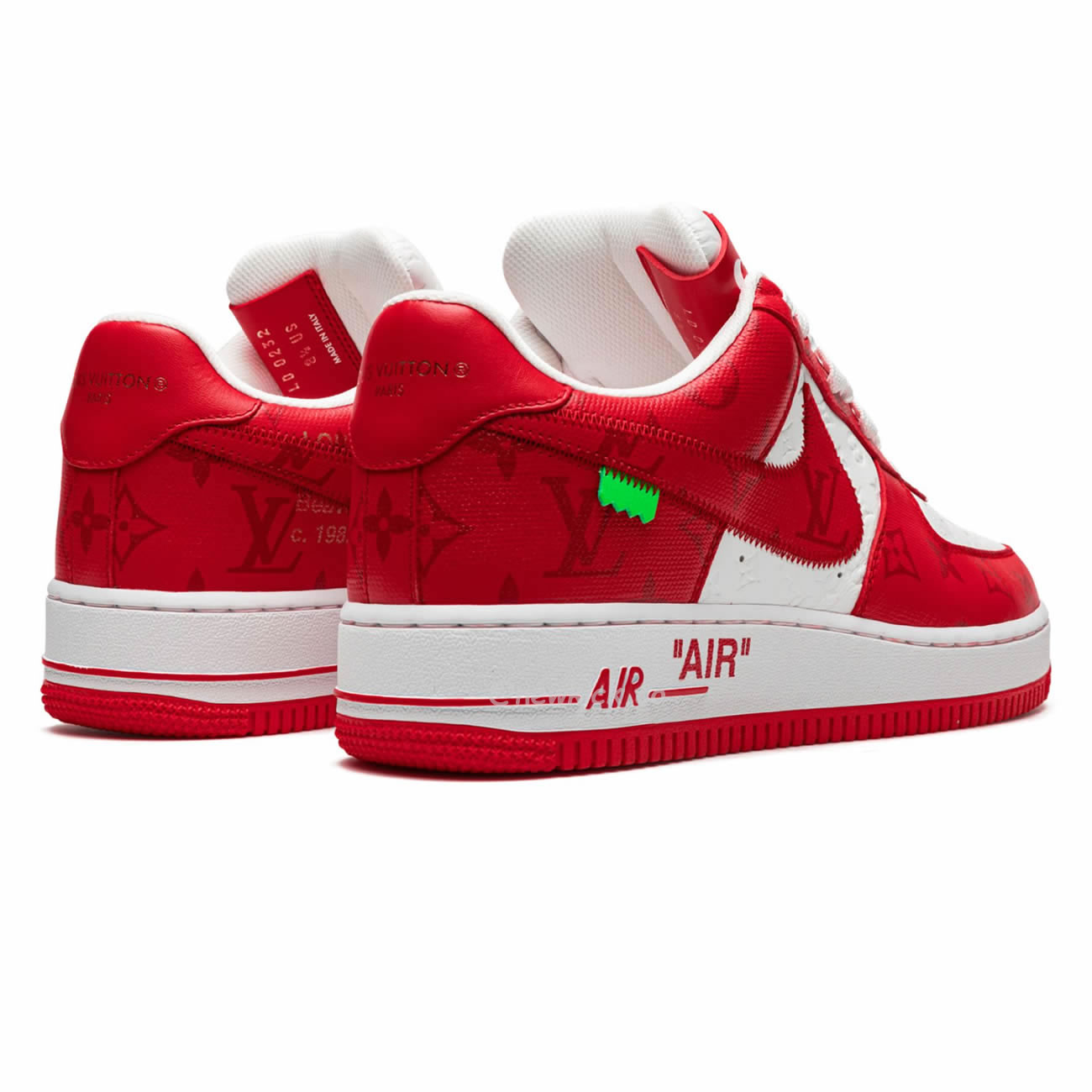 Louis Vuitton Nike Air Force 1 Low By Virgil Abloh White Green Royal (43) - www.kitistry.com