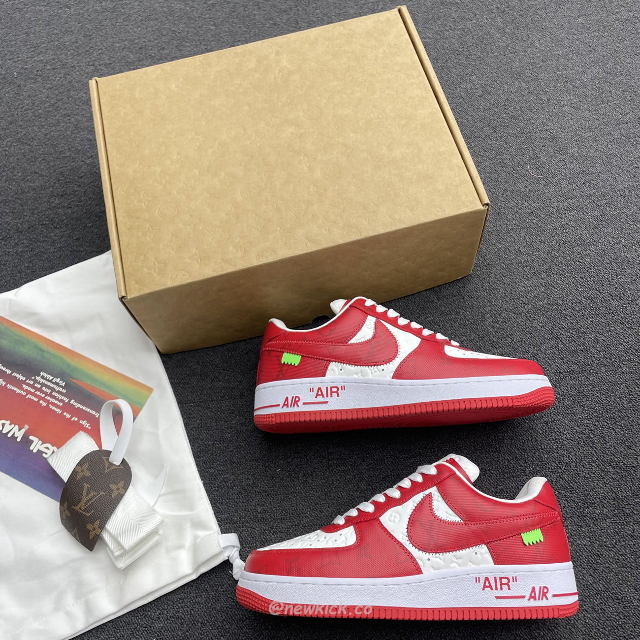 Louis Vuitton Nike Air Force 1 Low By Virgil Abloh White Green Royal (46) - www.kitistry.com