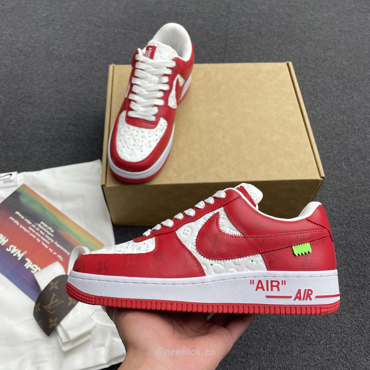 Louis Vuitton Nike Air Force 1 Low By Virgil Abloh White Green Royal (47) - www.kitistry.com