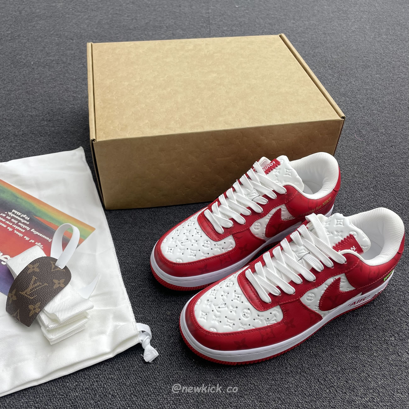 Louis Vuitton Nike Air Force 1 Low By Virgil Abloh White Green Royal (48) - www.kitistry.com