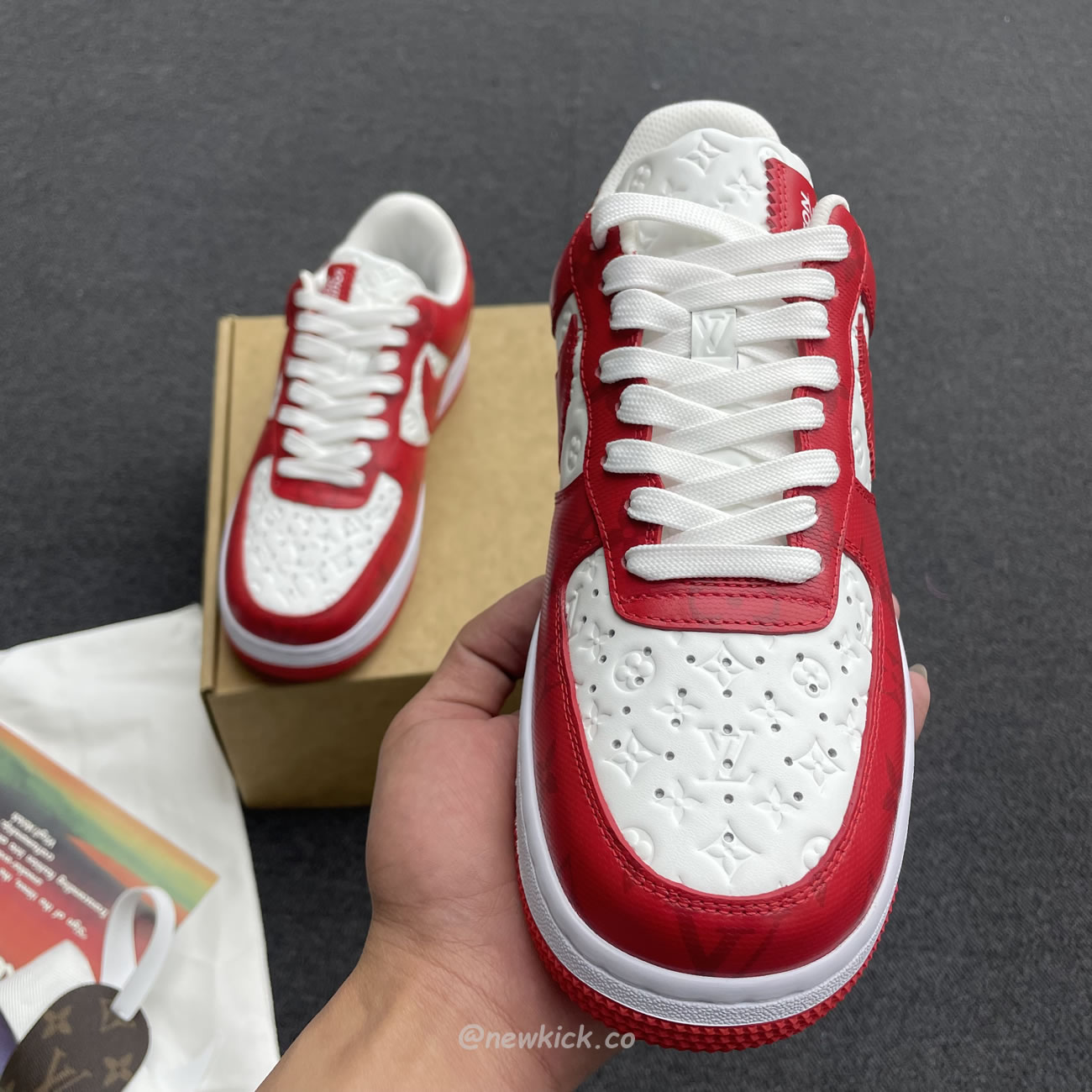 Louis Vuitton Nike Air Force 1 Low By Virgil Abloh White Green Royal (49) - www.kitistry.com
