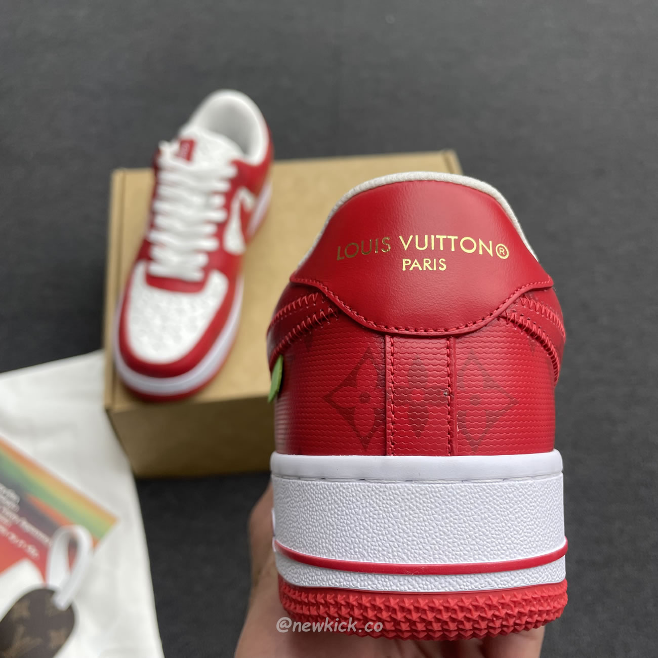Louis Vuitton Nike Air Force 1 Low By Virgil Abloh White Green Royal (51) - www.kitistry.com