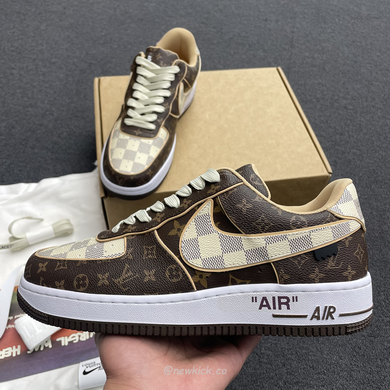 Nike Air Force 1 Low Louis Vuitton Monogram Brown Damier Azur (11) - www.kitistry.com