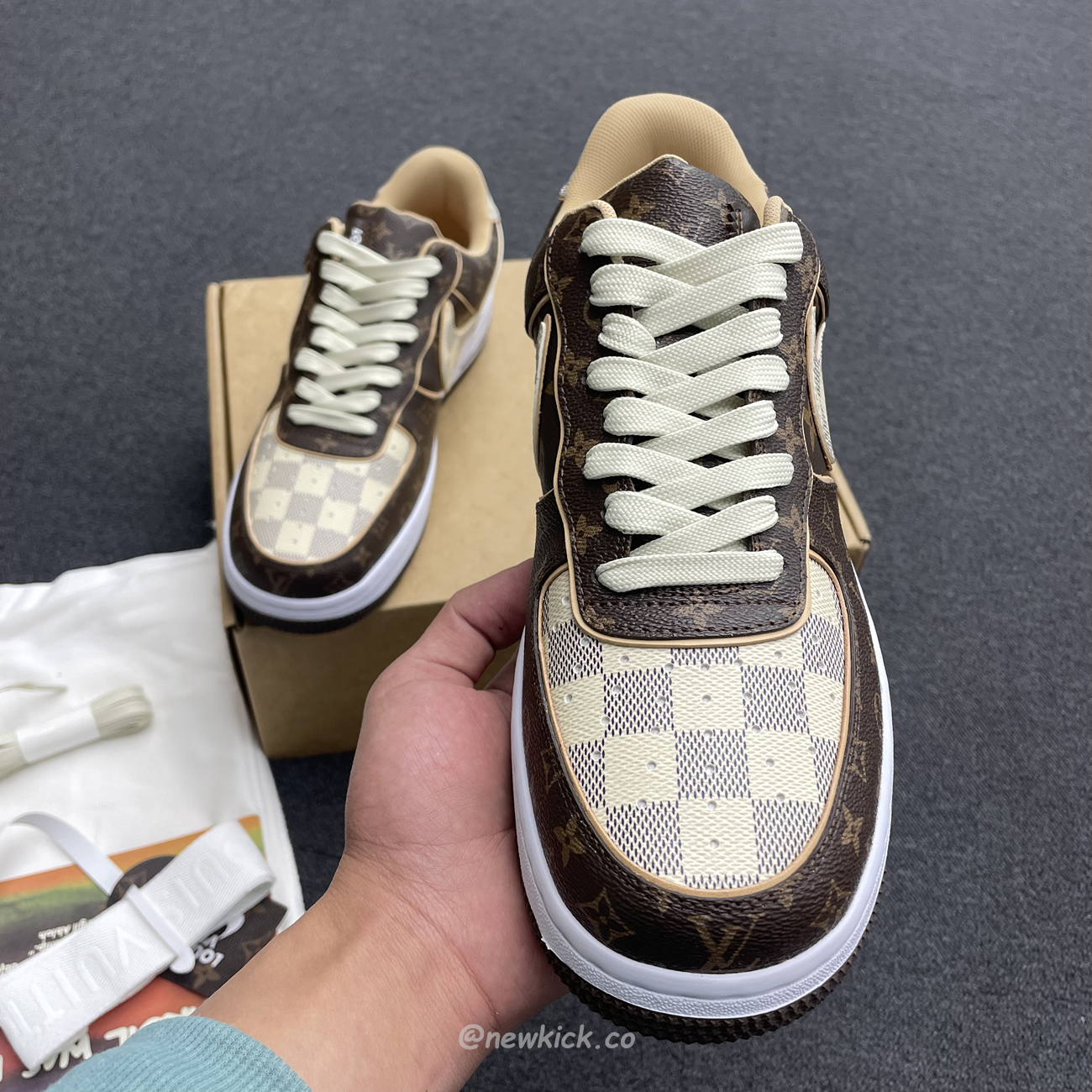 Nike Air Force 1 Low Louis Vuitton Monogram Brown Damier Azur (13) - www.kitistry.com