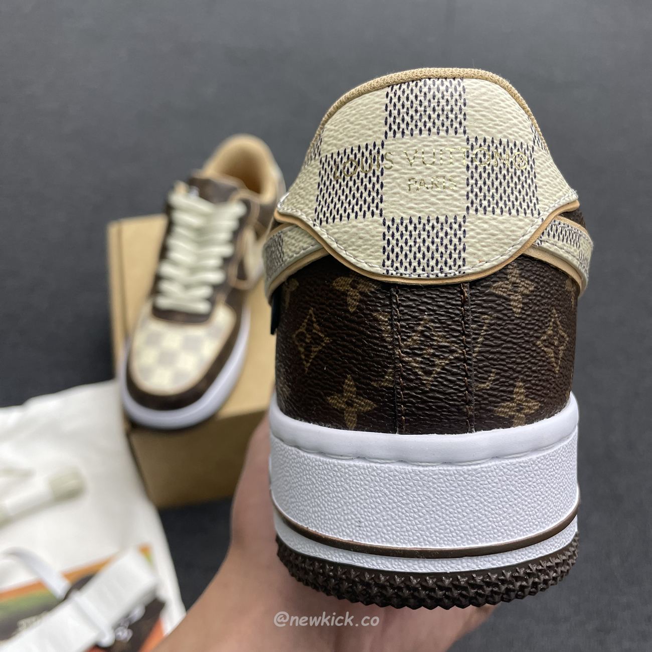 Nike Air Force 1 Low Louis Vuitton Monogram Brown Damier Azur (14) - www.kitistry.com