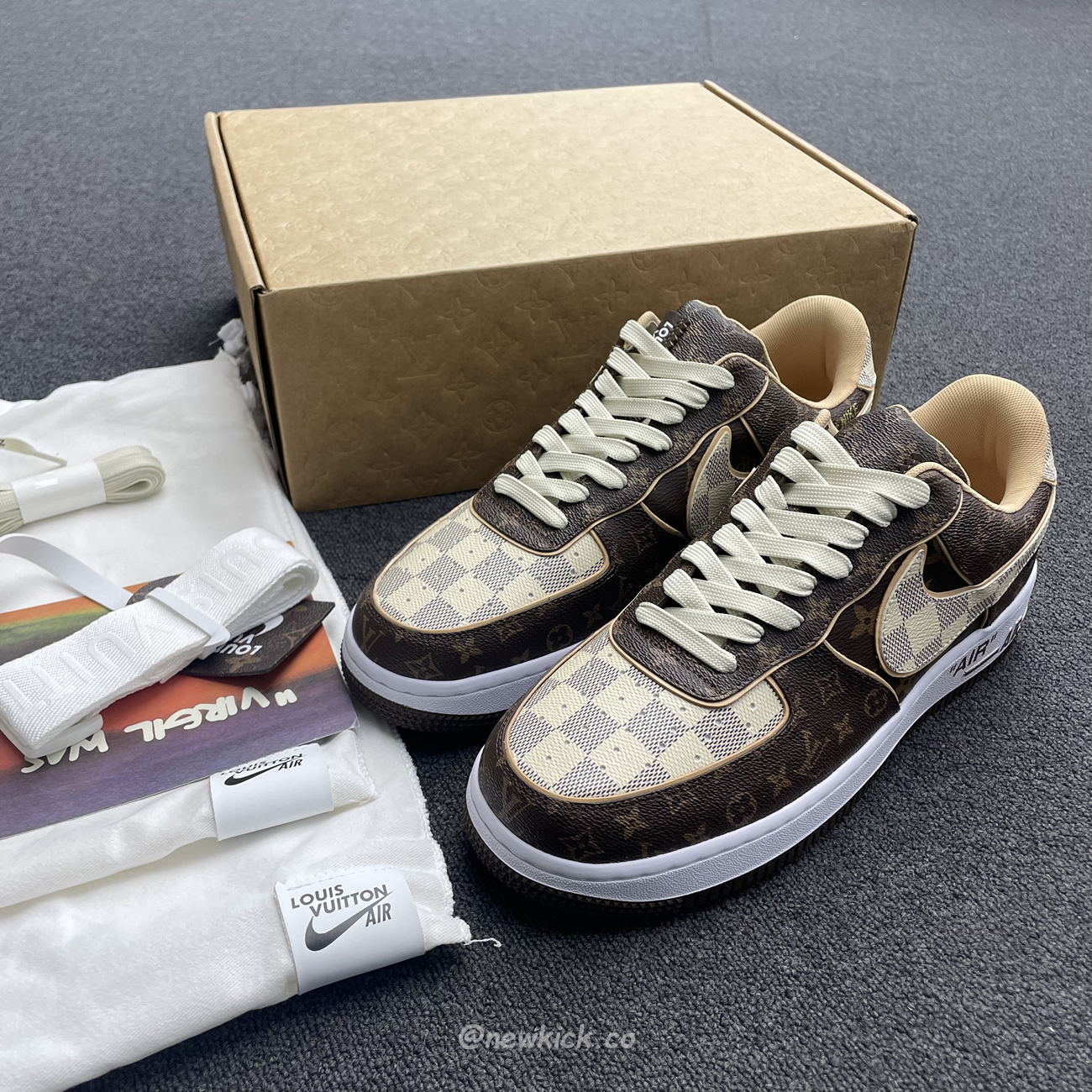 Nike Air Force 1 Low Louis Vuitton Monogram Brown Damier Azur (16) - www.kitistry.com
