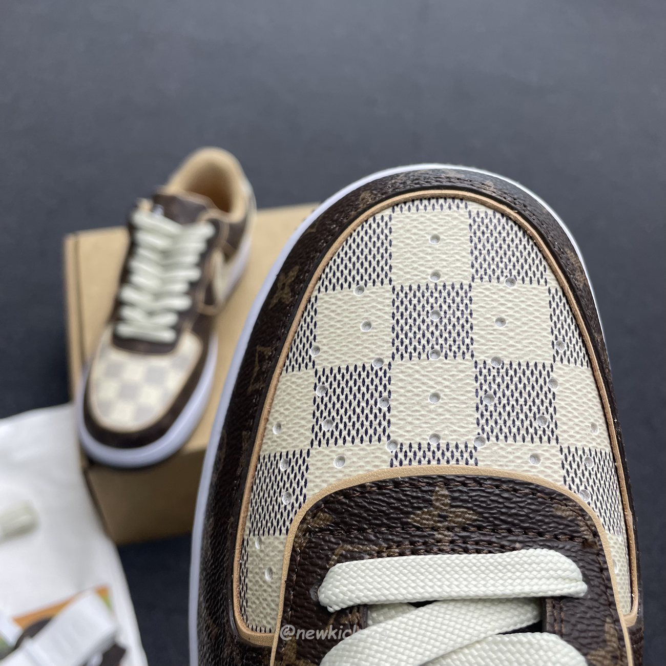 Nike Air Force 1 Low Louis Vuitton Monogram Brown Damier Azur (18) - www.kitistry.com