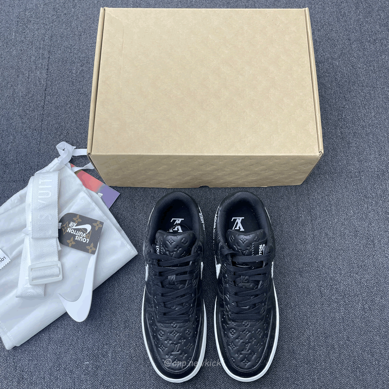 Louis Vuitton Nike Air Force 1 Low By Virgil Abloh White Black (10) - www.kitistry.com