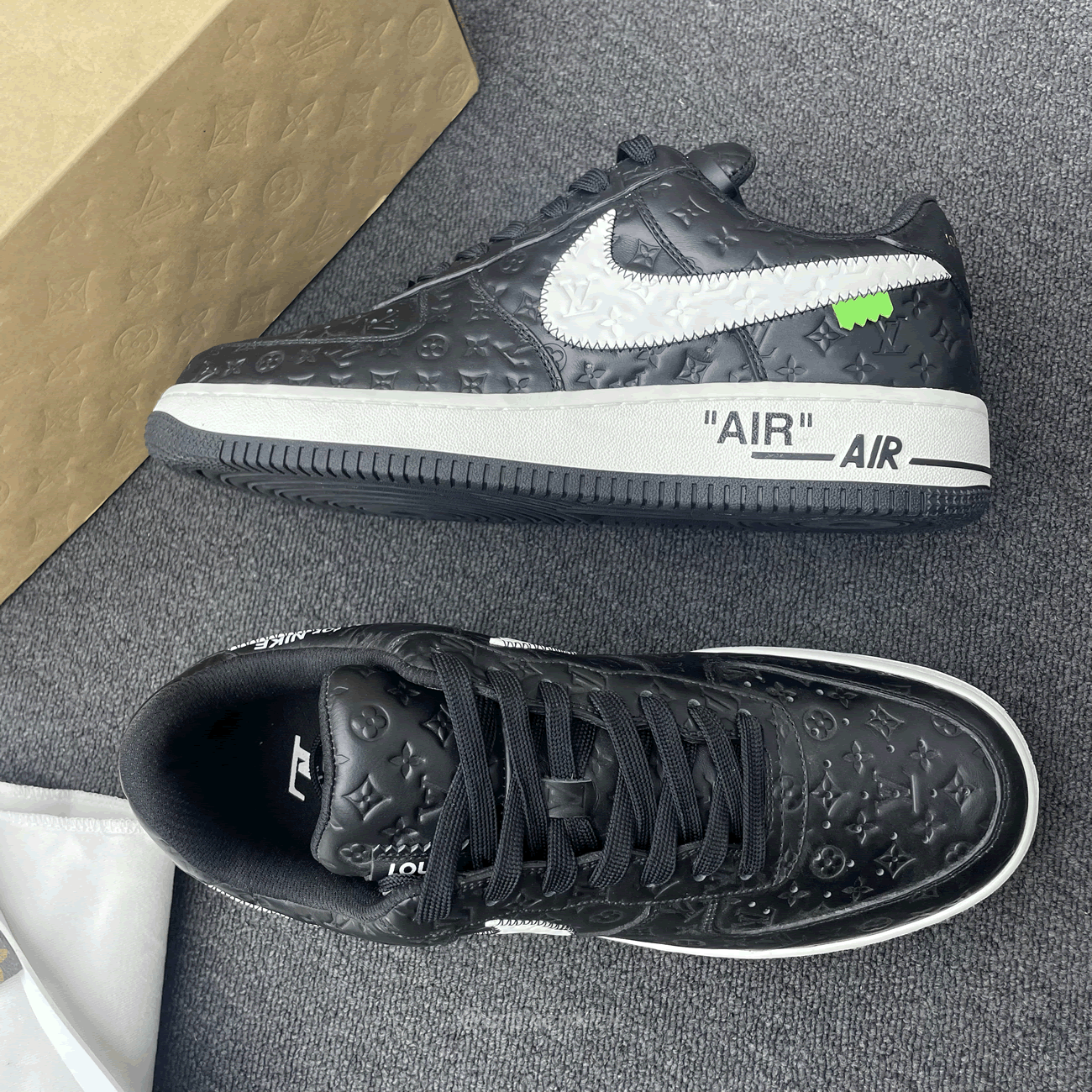 Louis Vuitton Nike Air Force 1 Low By Virgil Abloh White Black (3) - www.kitistry.com