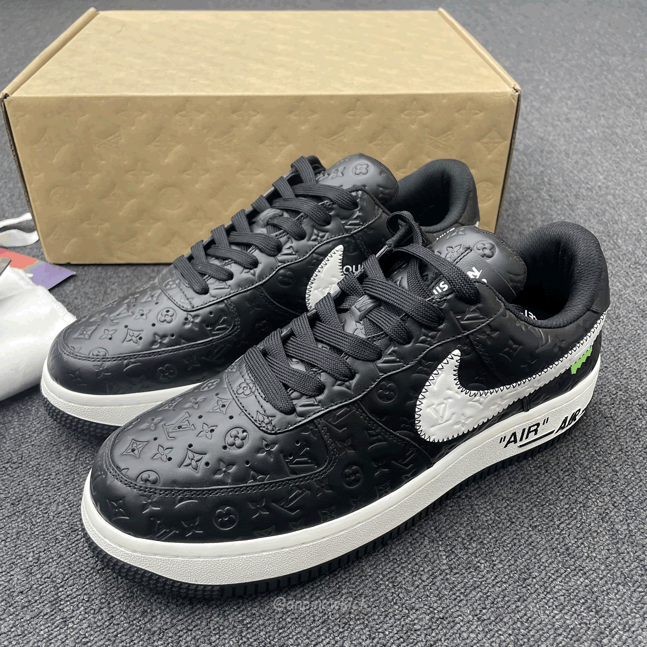 Louis Vuitton Nike Air Force 1 Low By Virgil Abloh White Black (6) - www.kitistry.com